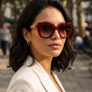 New! Etro ETRO0040/S 0LHFHA Elegant Burgundy Cat-Eye Sunglasses, Authentic